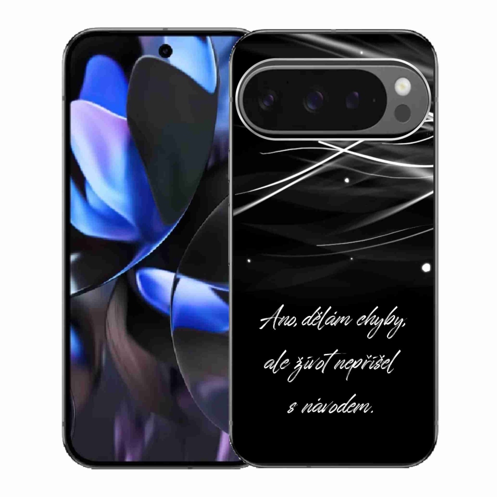 Gelový kryt mmCase na Google Pixel 9 Pro - citát černé pozadí