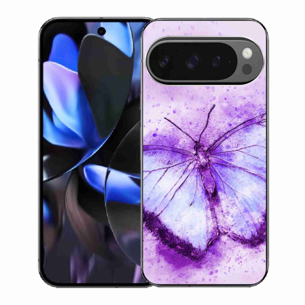 Gelový kryt mmCase na Google Pixel 9 Pro - fialový motýl