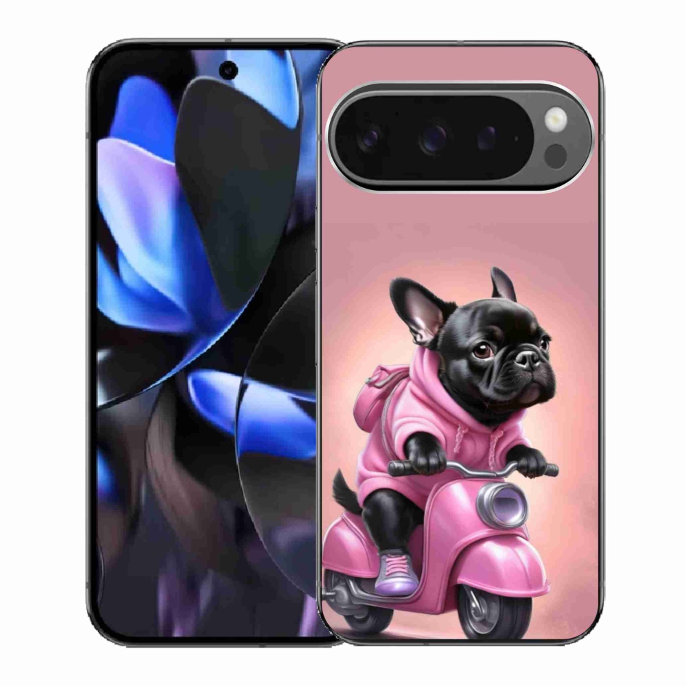 Gelový kryt mmCase na Google Pixel 9 Pro - francouzský buldoček na skútru