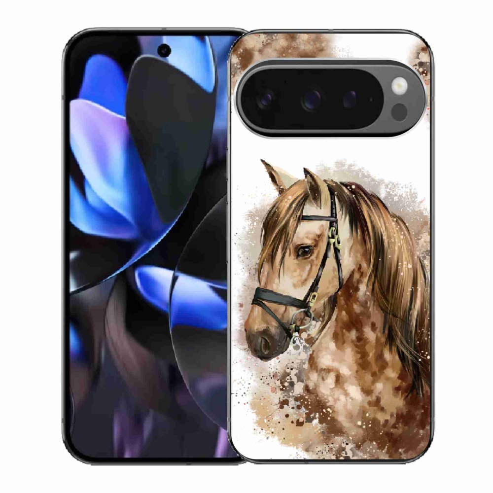 Gelový kryt mmCase na Google Pixel 9 Pro - hnědý kreslený kůň