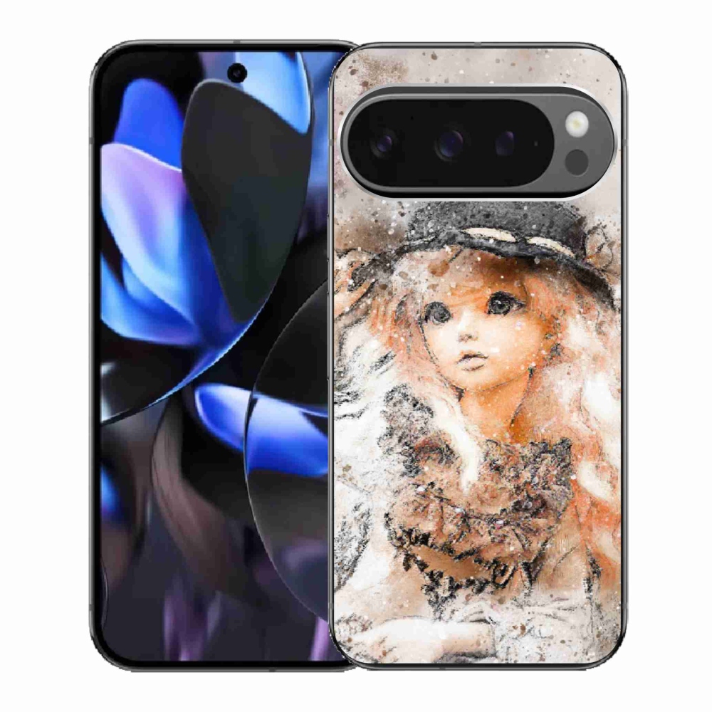 Gelový kryt mmCase na Google Pixel 9 Pro - holčička s kloboukem