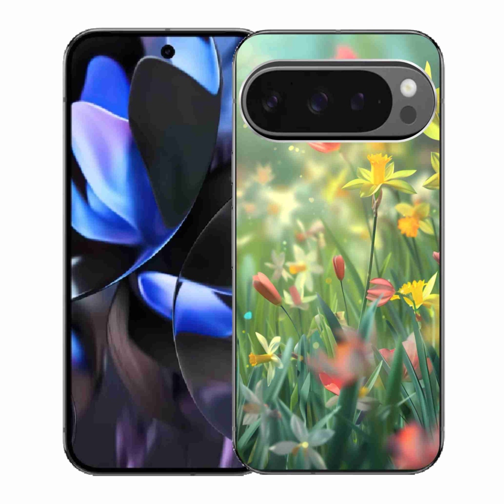 Gelový kryt mmCase na Google Pixel 9 Pro - jarní květy