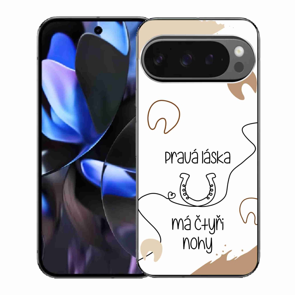 Gelový kryt mmCase na Google Pixel 9 Pro - koňský motiv bílé pozadí