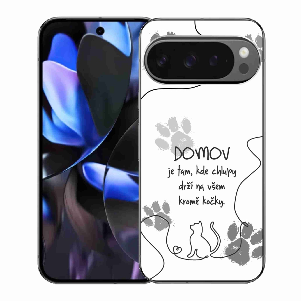 Gelový kryt mmCase na Google Pixel 9 Pro - kočičí motiv bílé pozadí