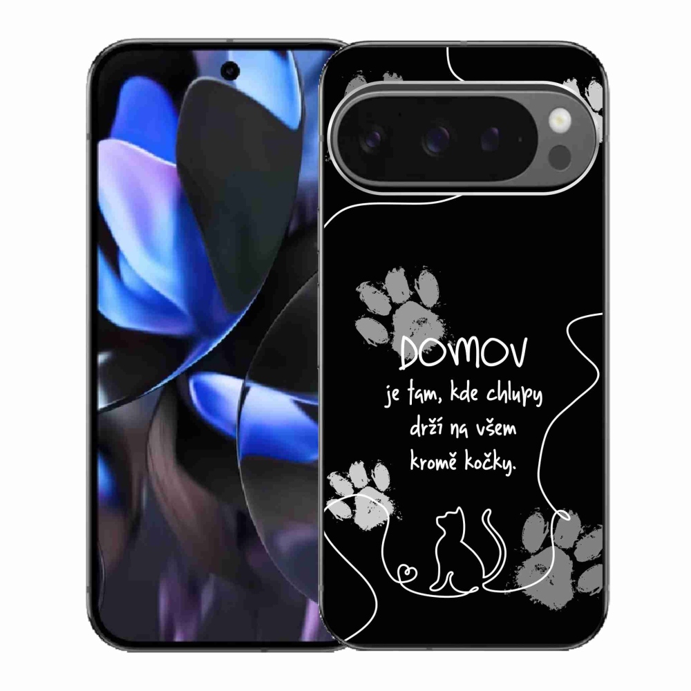Gelový kryt mmCase na Google Pixel 9 Pro - kočičí motiv černé pozadí