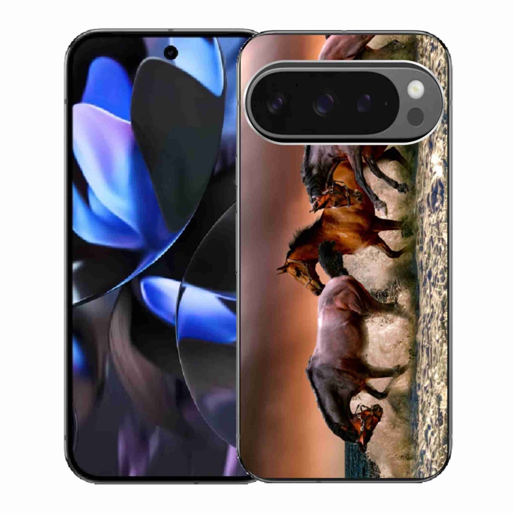 Gelový kryt mmCase na Google Pixel 9 Pro - koně 1