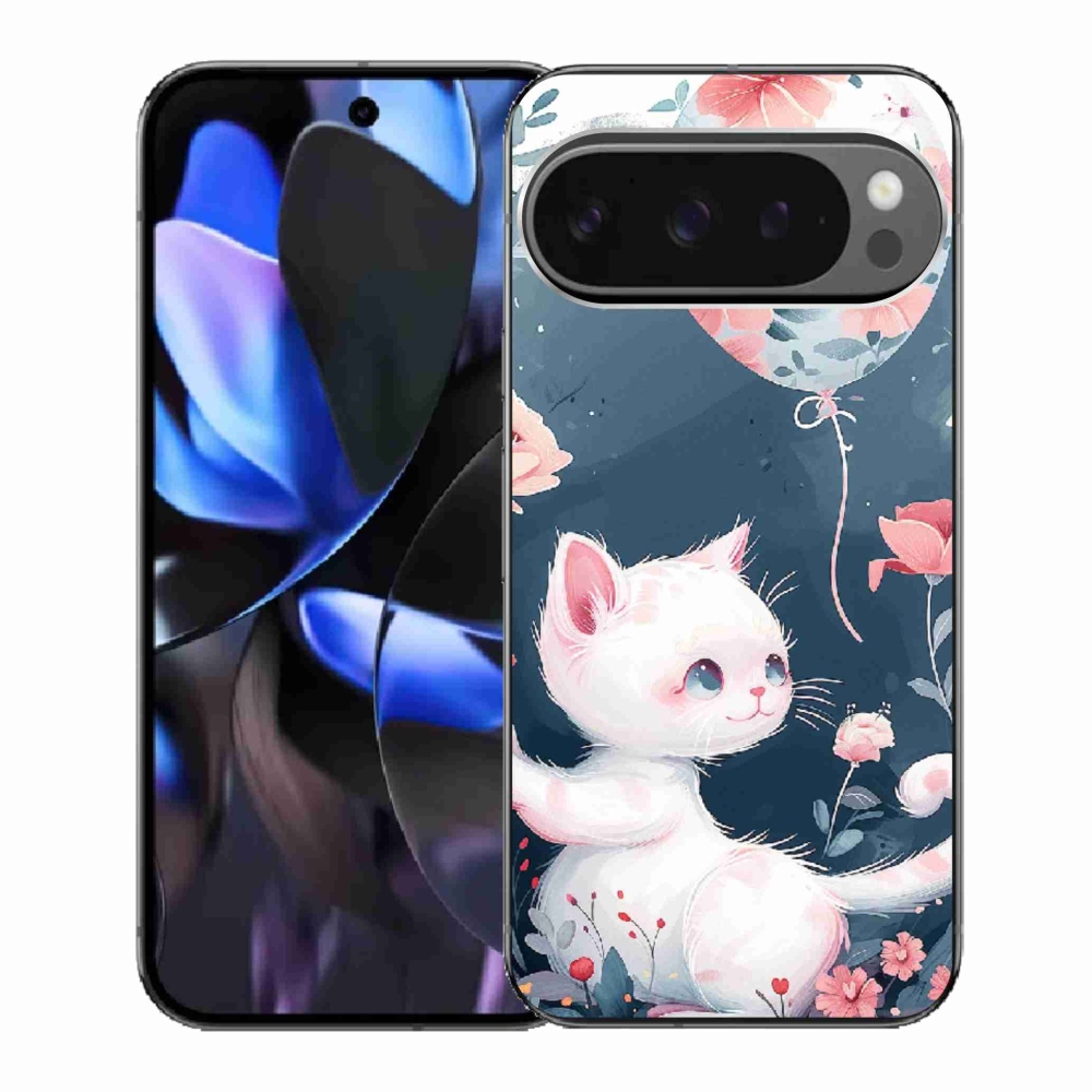 Gelový kryt mmCase na Google Pixel 9 Pro - kotě s balónkem