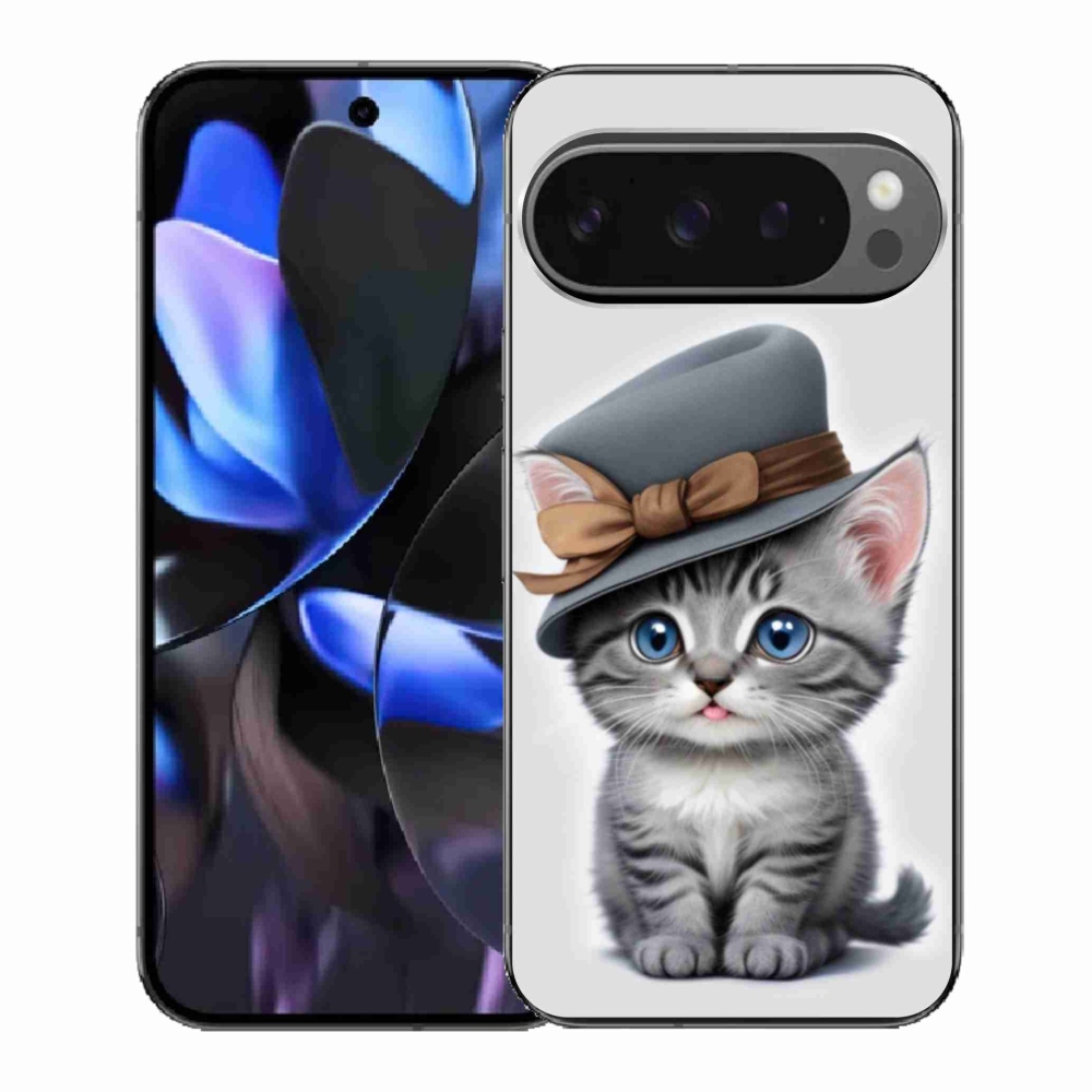 Gelový kryt mmCase na Google Pixel 9 Pro - kotě s kloboukem