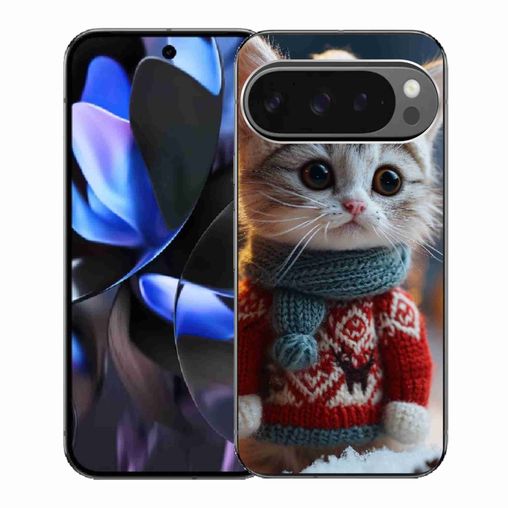 Gelový kryt mmCase na Google Pixel 9 Pro - kotě ve svetru