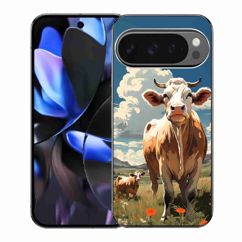 Gelový kryt mmCase na Google Pixel 9 Pro - krávy na louce