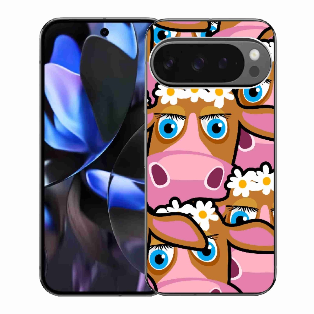 Gelový kryt mmCase na Google Pixel 9 Pro - kreslené kravičky