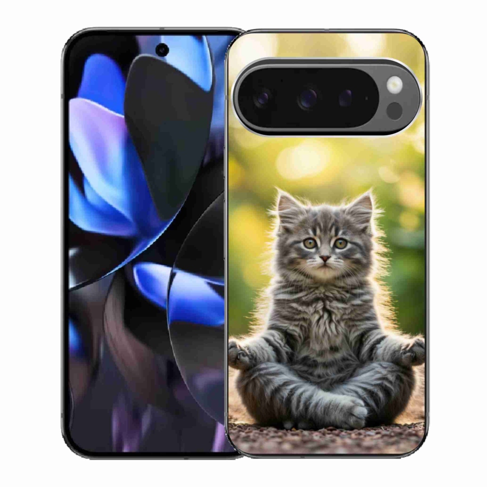 Gelový kryt mmCase na Google Pixel 9 Pro - meditující kotě