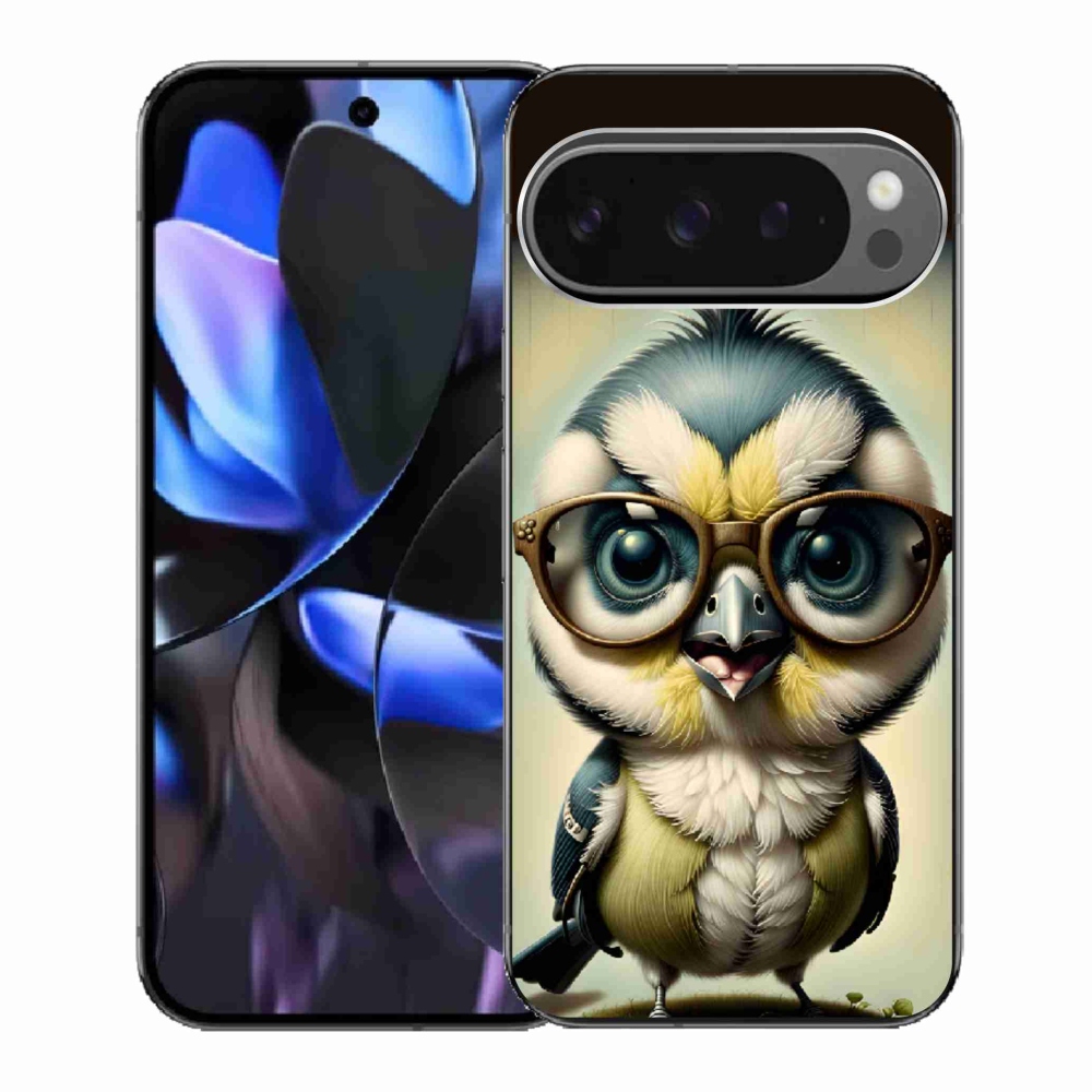 Gelový kryt mmCase na Google Pixel 9 Pro - mládě s brýlemi