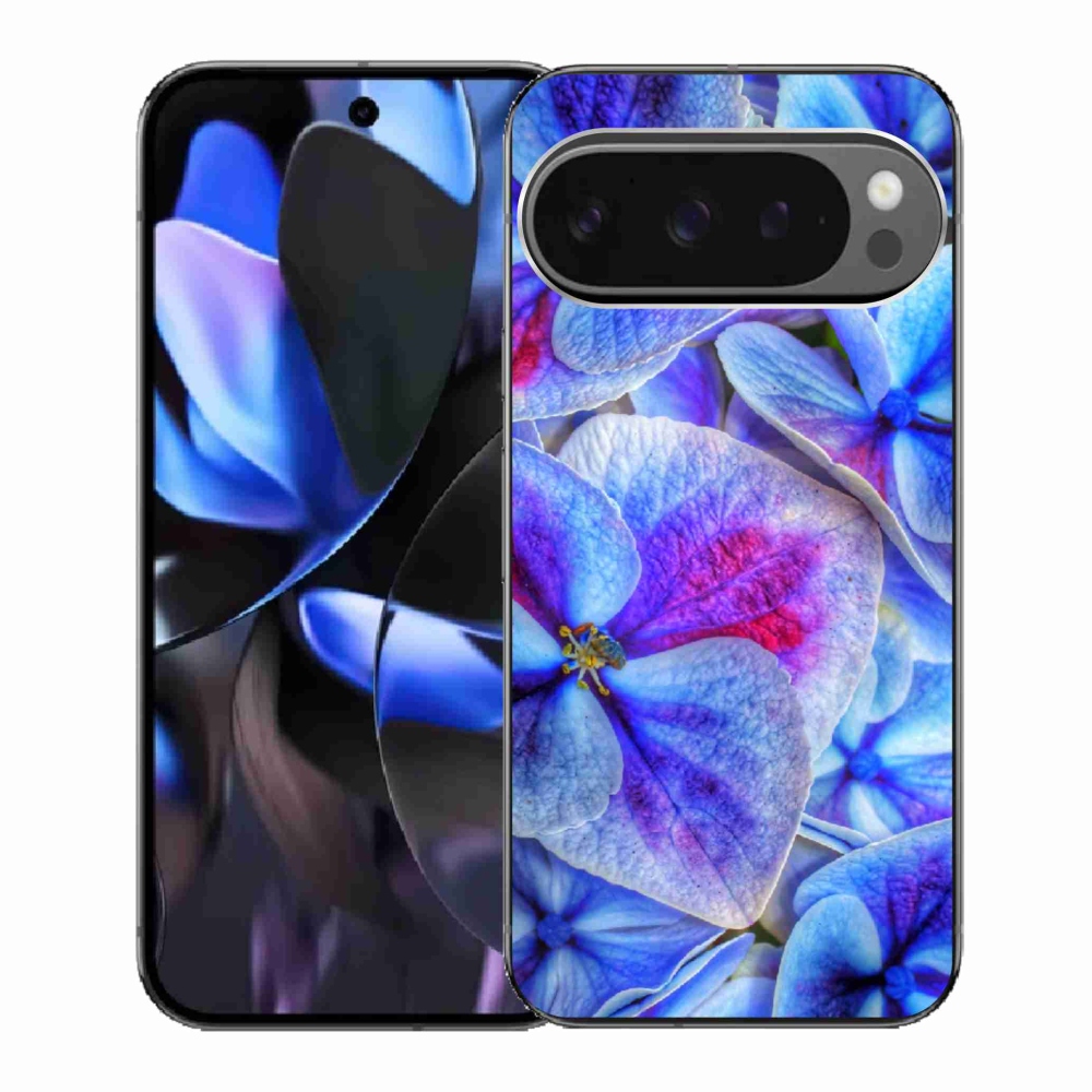 Gelový kryt mmCase na Google Pixel 9 Pro - modré květy 1