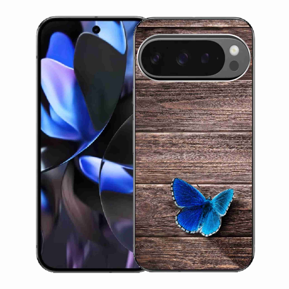Gelový kryt mmCase na Google Pixel 9 Pro - modrý motýl 1