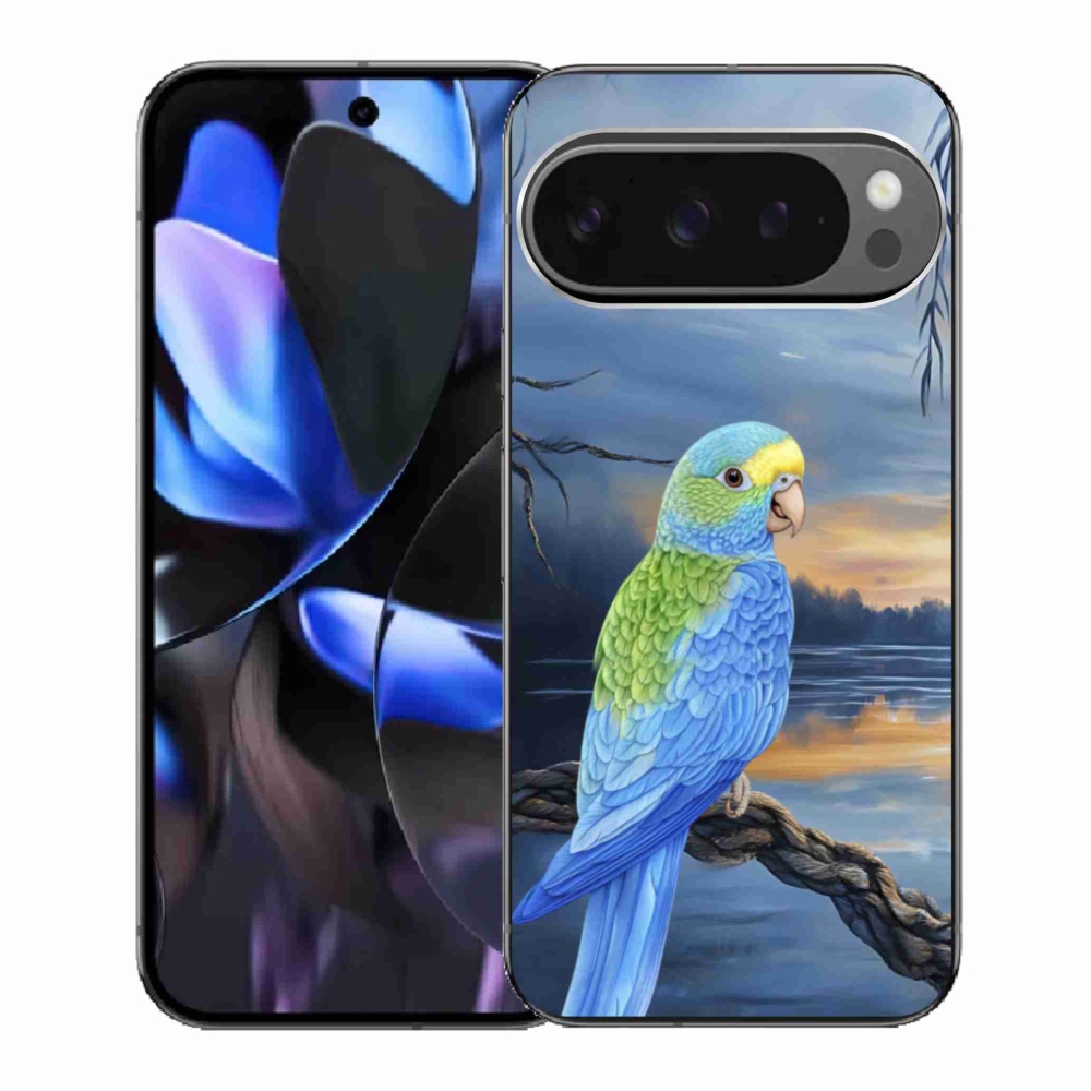 Gelový kryt mmCase na Google Pixel 9 Pro - modrý papoušek