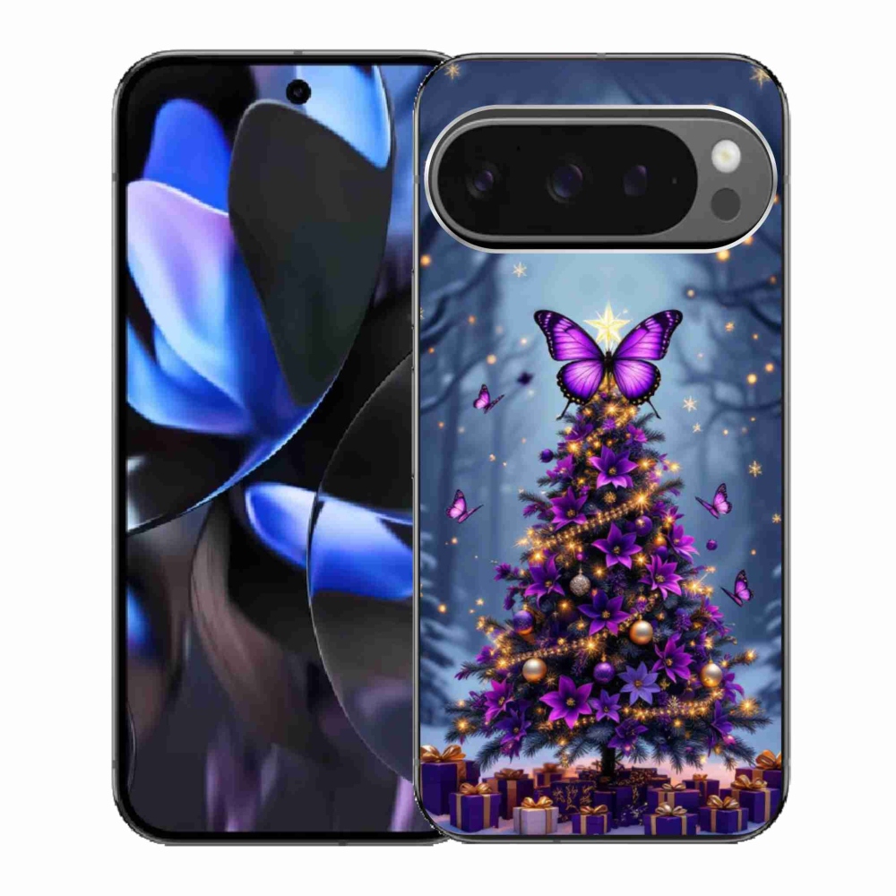Gelový kryt mmCase na Google Pixel 9 Pro - motýlí vánoční stromek