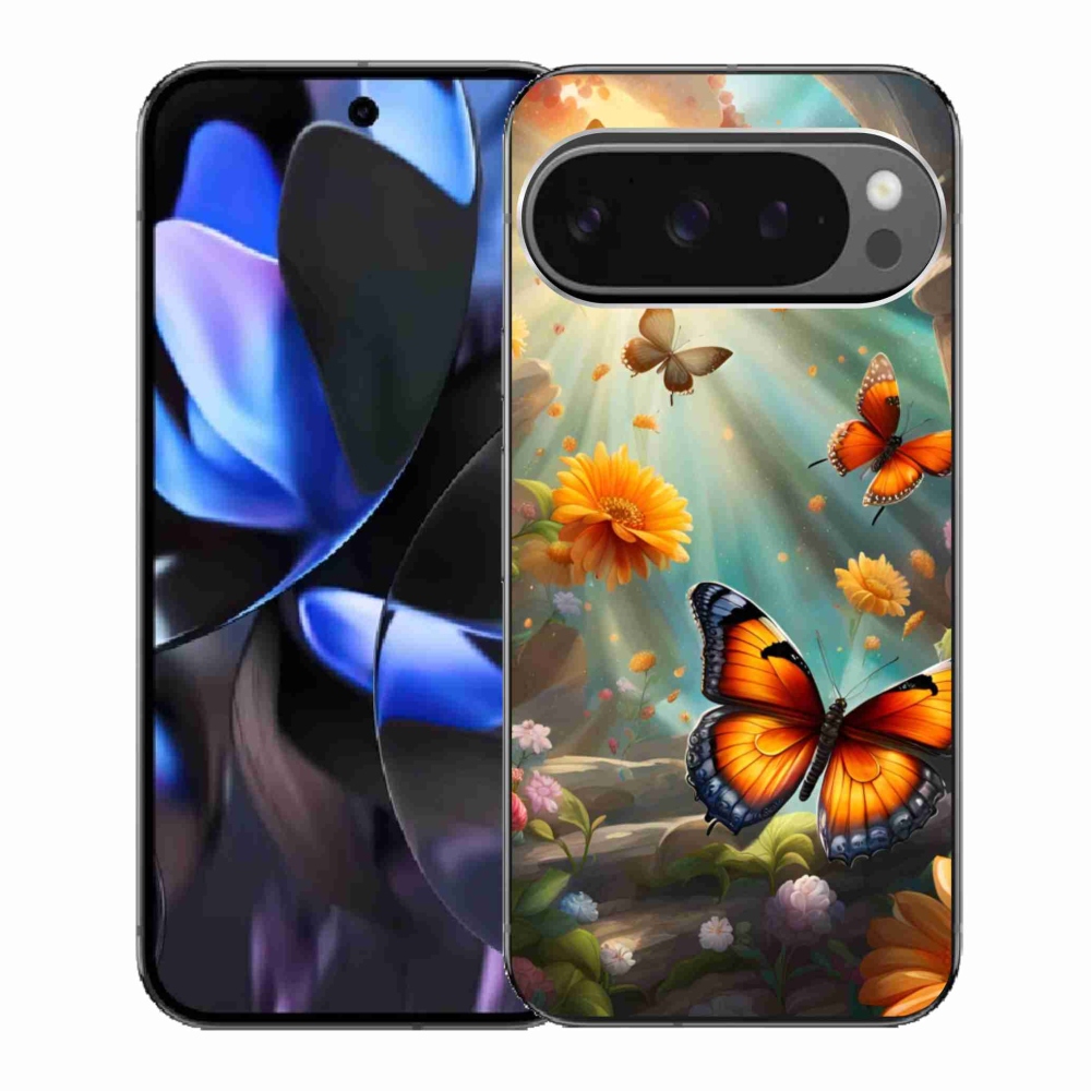 Gelový kryt mmCase na Google Pixel 9 Pro - motýlí zahrada 2