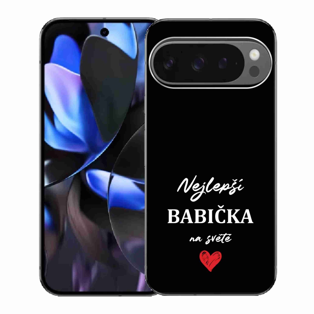 Gelový kryt mmCase na Google Pixel 9 Pro - nejlepší babička 1 černé pozadí