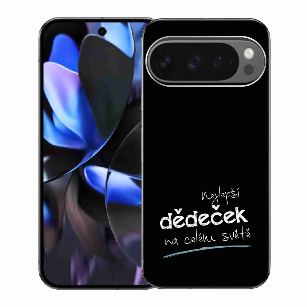 Gelový kryt mmCase na Google Pixel 9 Pro - nejlepší dědeček 3 černé pozadí