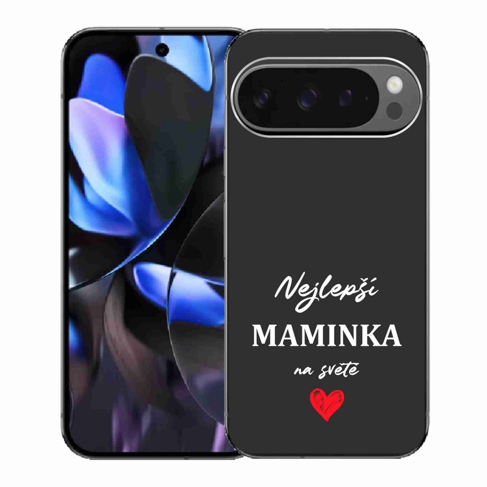 Gelový kryt mmCase na Google Pixel 9 Pro - nejlepší maminka 1 černé pozadí