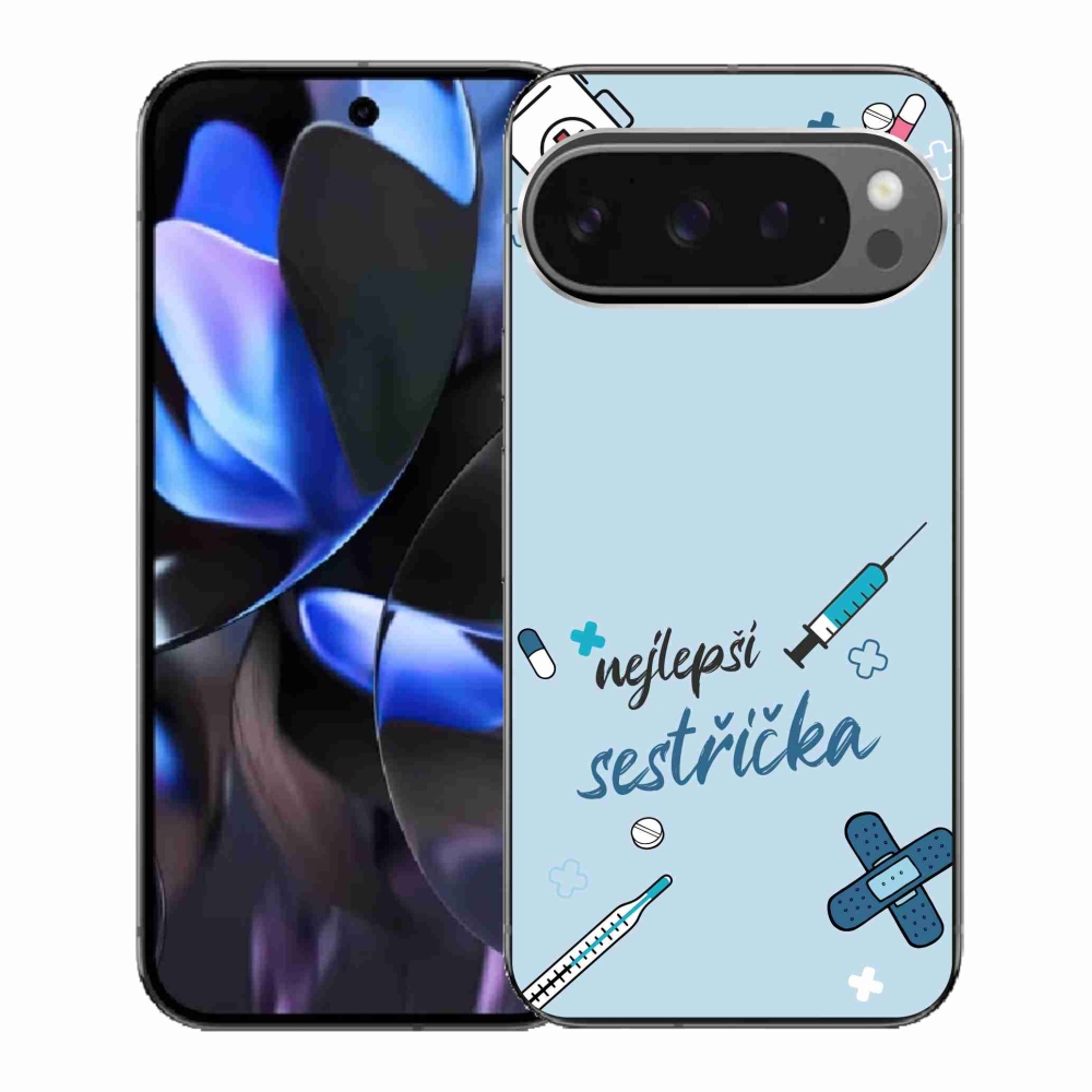 Gelový kryt mmCase na Google Pixel 9 Pro - nejlepší sestřička modré pozadí