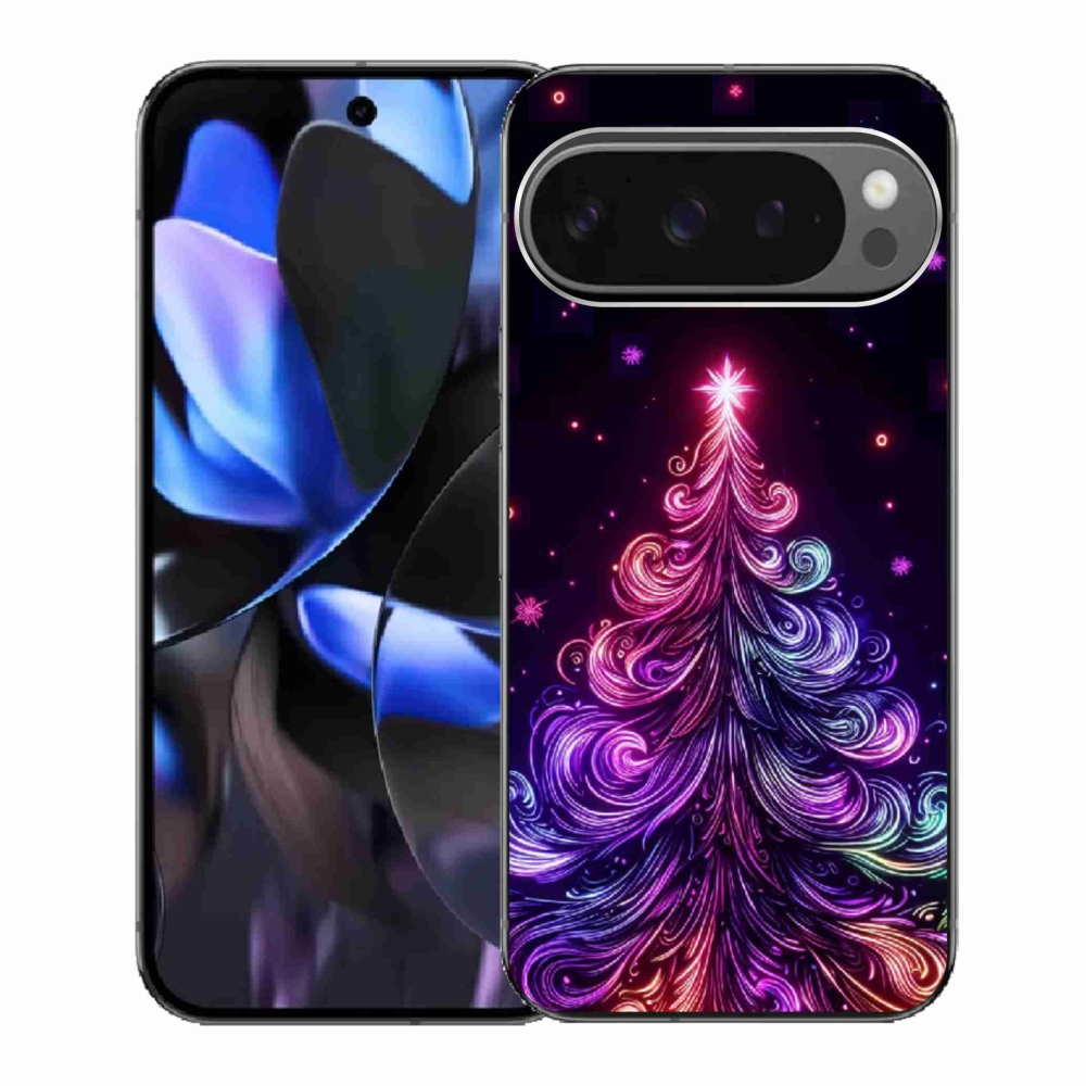 Gelový kryt mmCase na Google Pixel 9 Pro - neonový vánoční stromek 1