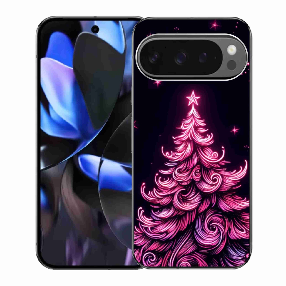 Gelový kryt mmCase na Google Pixel 9 Pro - neonový vánoční stromek 2