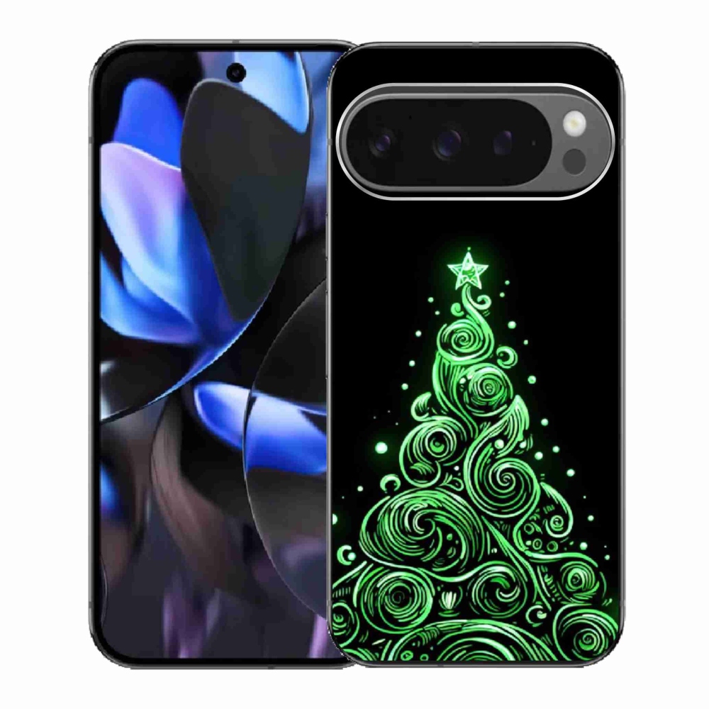 Gelový kryt mmCase na Google Pixel 9 Pro - neonový vánoční stromek 3