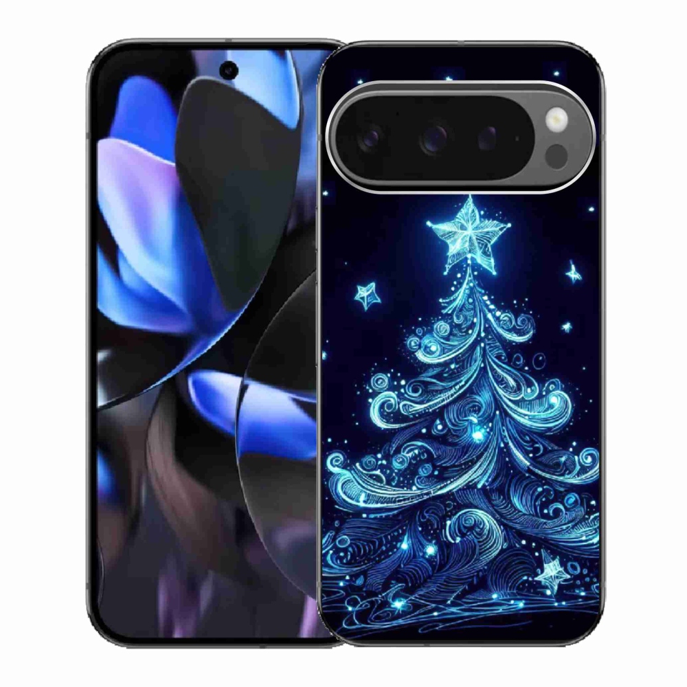 Gelový kryt mmCase na Google Pixel 9 Pro - neonový vánoční stromek 4