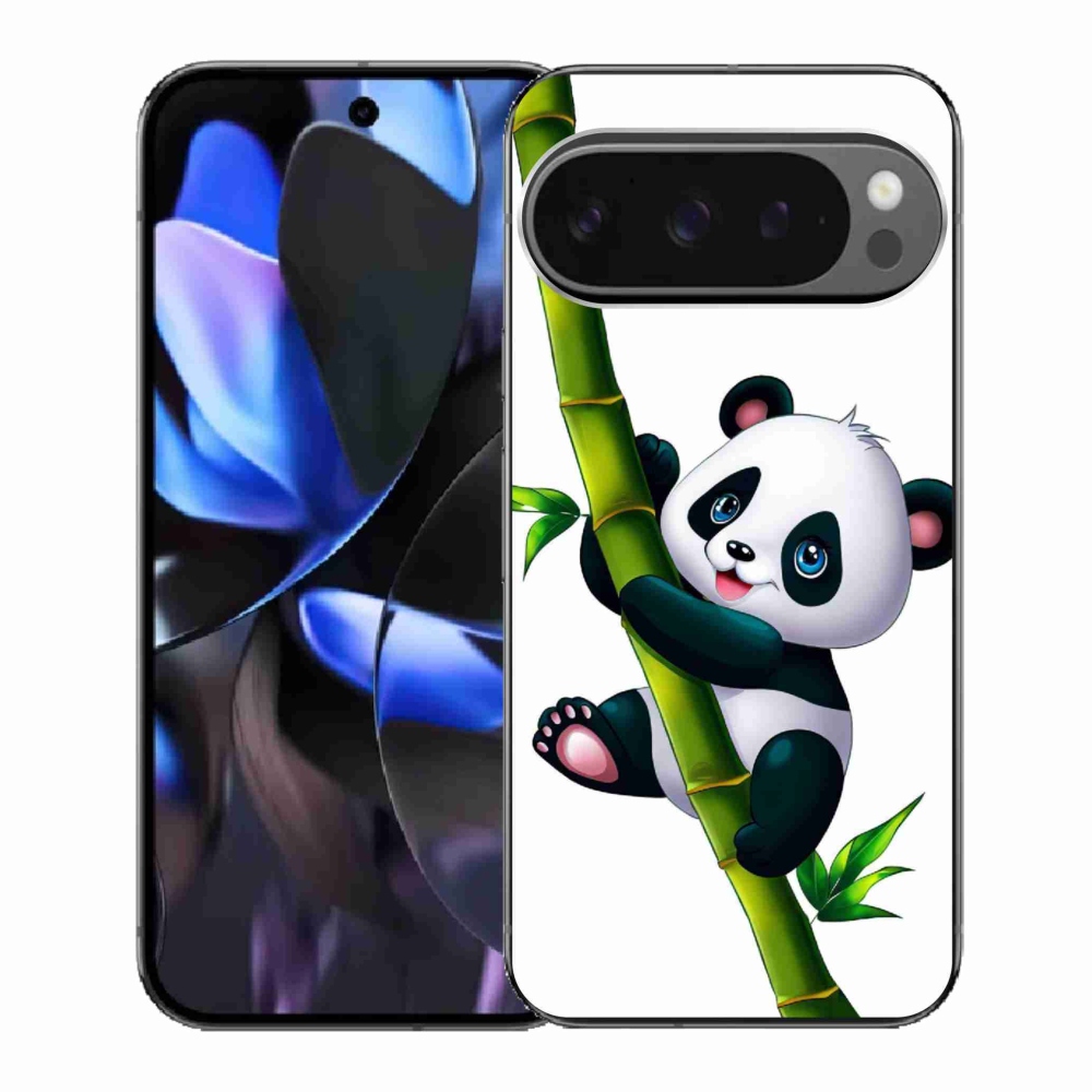 Gelový kryt mmCase na Google Pixel 9 Pro - panda na bambusu