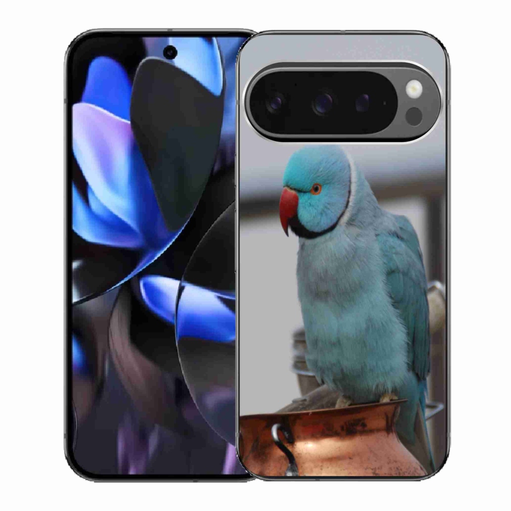 Gelový kryt mmCase na Google Pixel 9 Pro - papoušek alexandr modrý