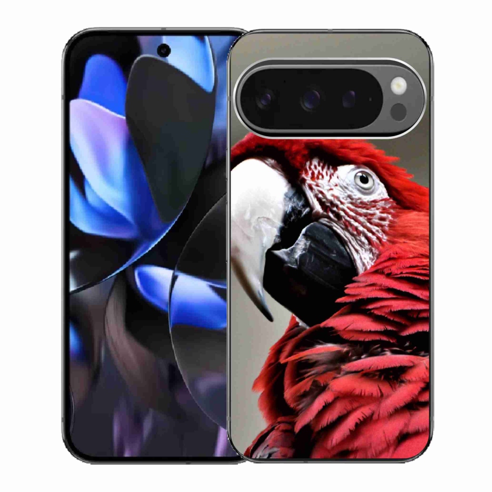 Gelový kryt mmCase na Google Pixel 9 Pro - papoušek ara červený