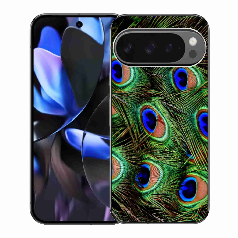 Gelový kryt mmCase na Google Pixel 9 Pro - paví peří