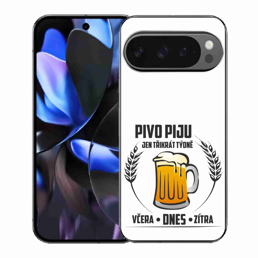 Gelový kryt mmCase na Google Pixel 9 Pro - pivní motiv bílé pozadí