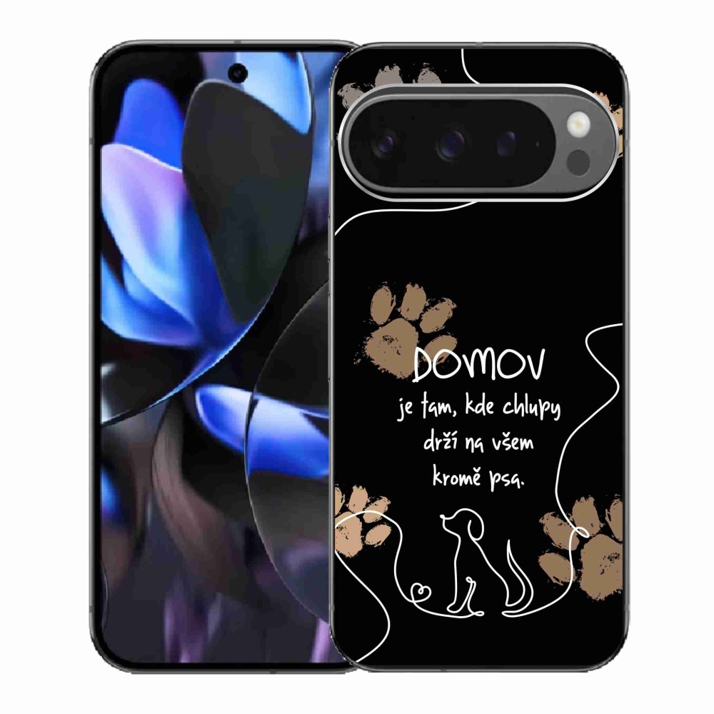 Gelový kryt mmCase na Google Pixel 9 Pro - psí motiv černé pozadí