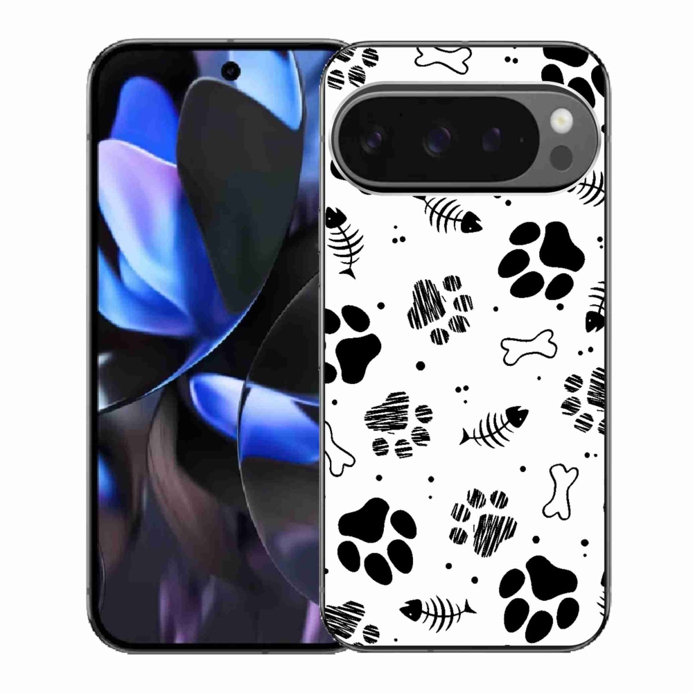 Gelový kryt mmCase na Google Pixel 9 Pro - psí tlapky 1