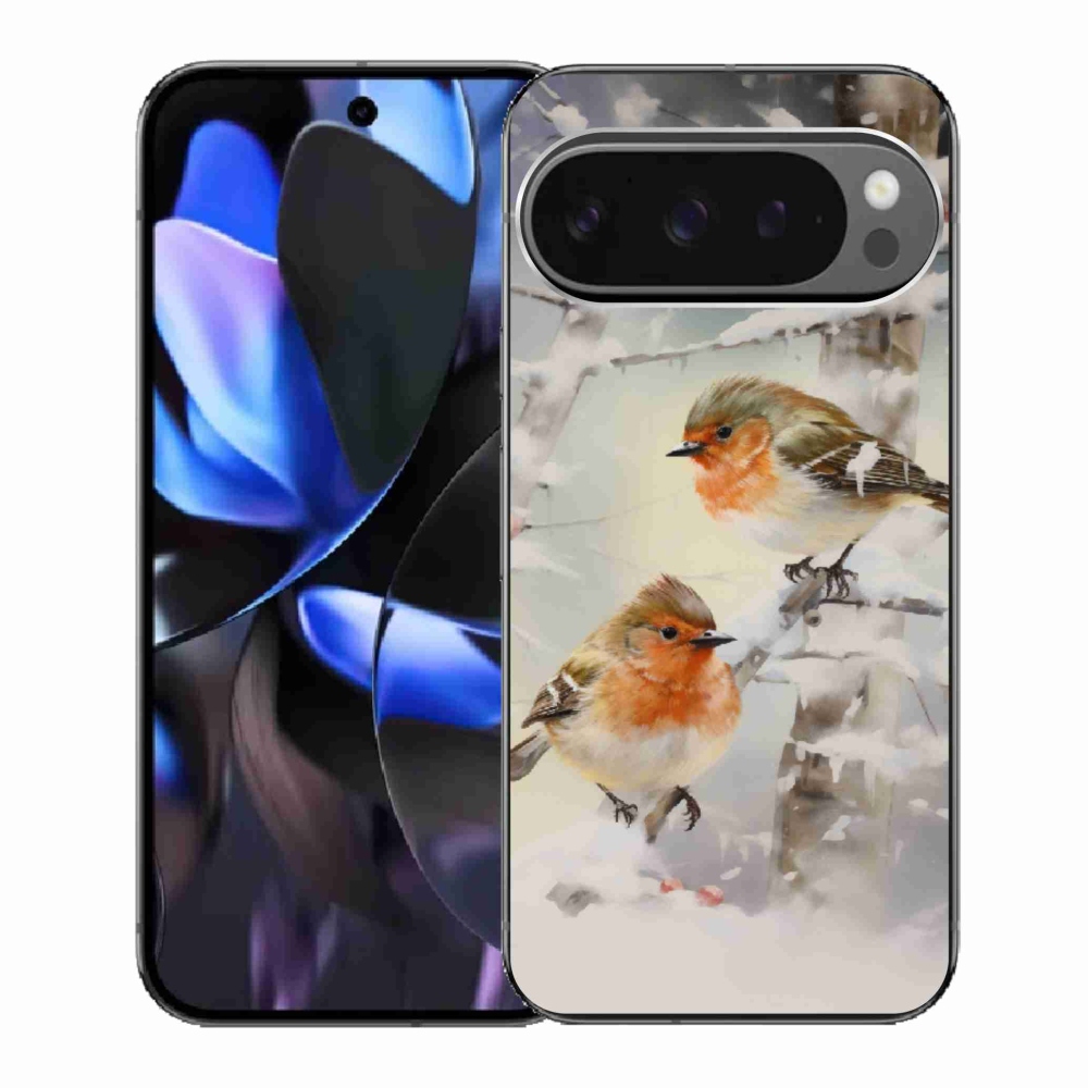 Gelový kryt mmCase na Google Pixel 9 Pro - ptáčci v zimě