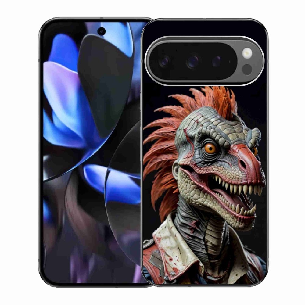 Gelový kryt mmCase na Google Pixel 9 Pro - punk dinosaurus