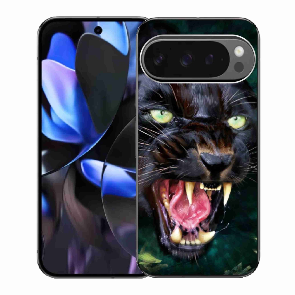 Gelový kryt mmCase na Google Pixel 9 Pro - rozzuřený černý panter