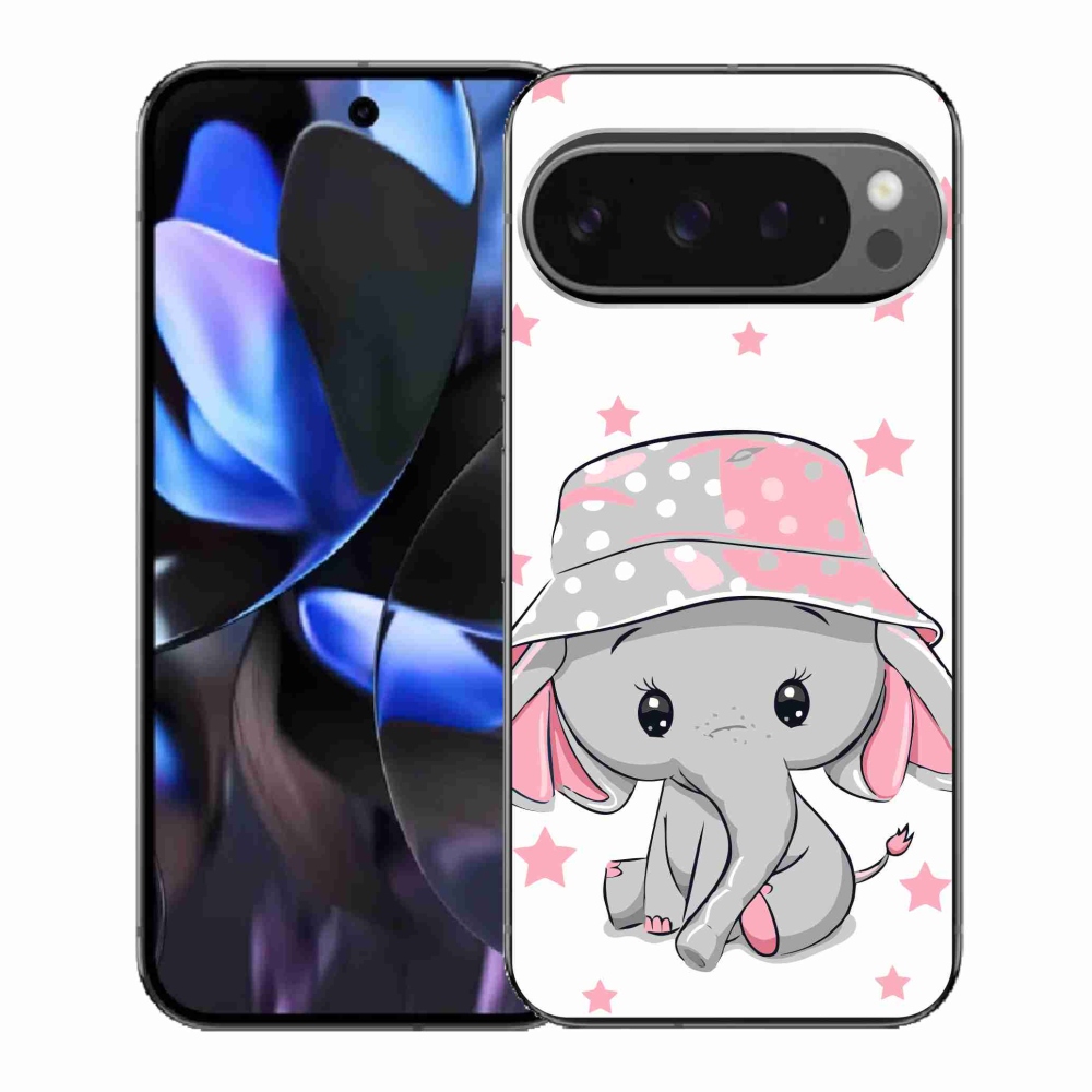 Gelový kryt mmCase na Google Pixel 9 Pro - růžový slon