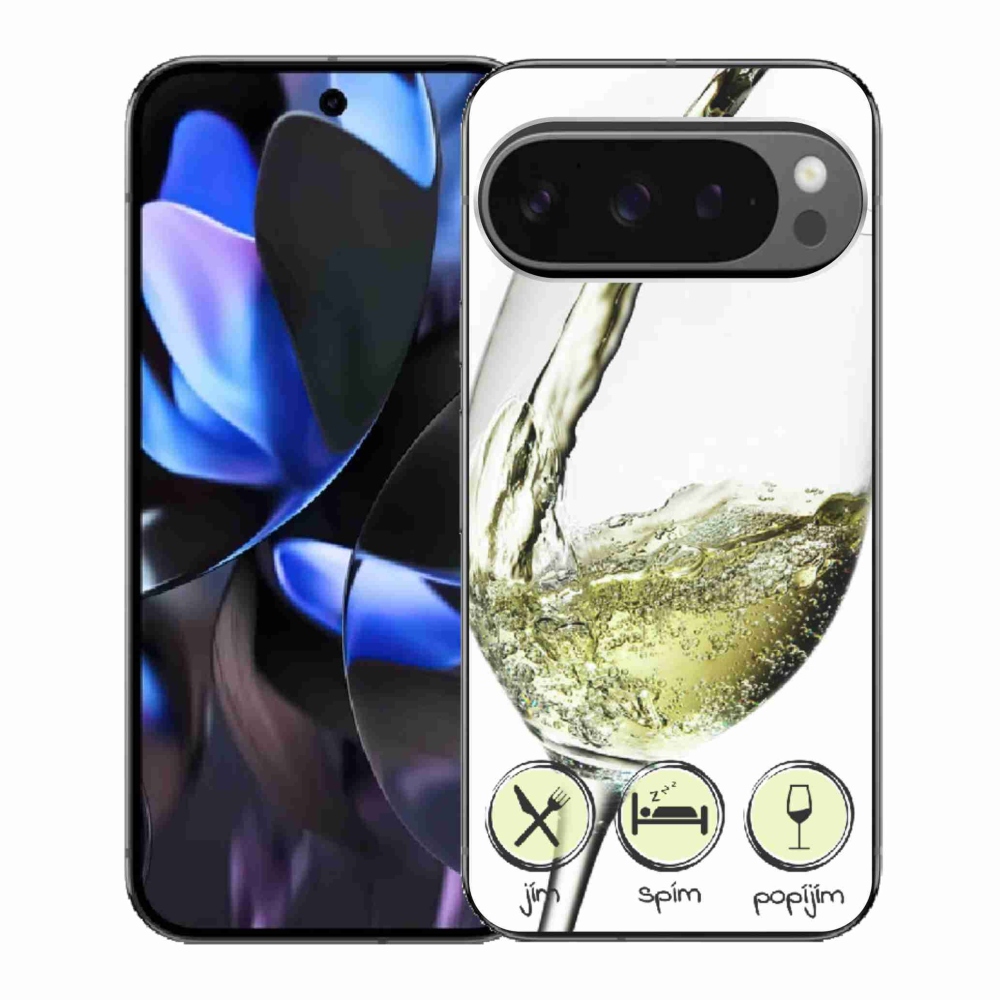 Gelový kryt mmCase na Google Pixel 9 Pro - sklenička vína bílé
