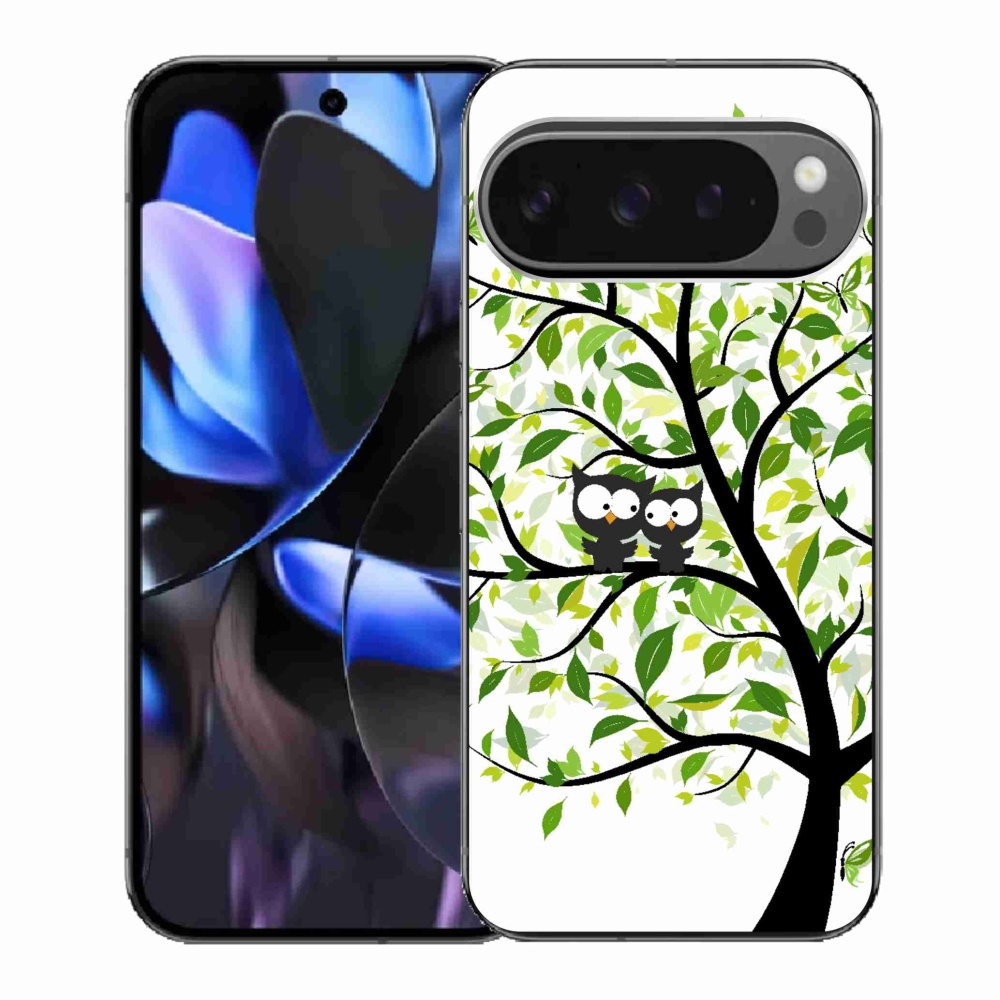 Gelový kryt mmCase na Google Pixel 9 Pro - sovičky na stromě