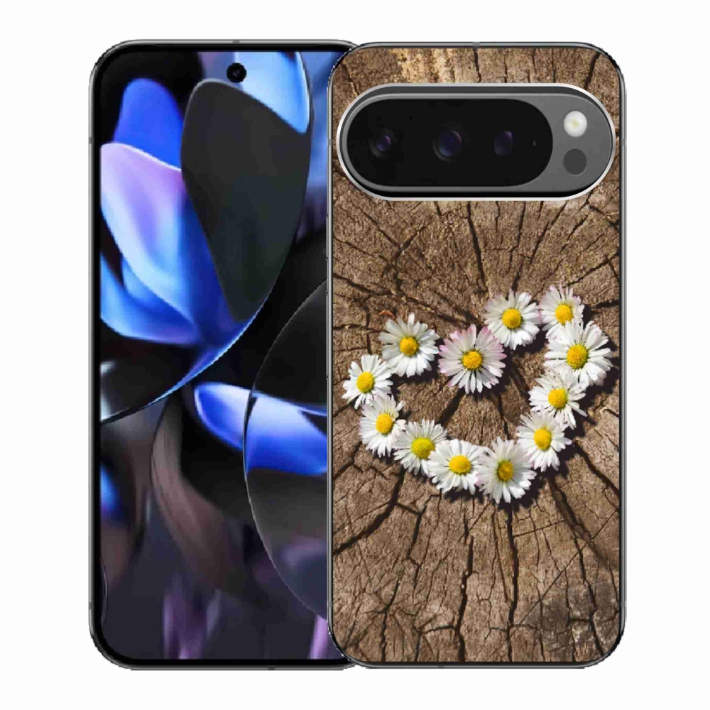 Gelový kryt mmCase na Google Pixel 9 Pro - srdce z kopretin