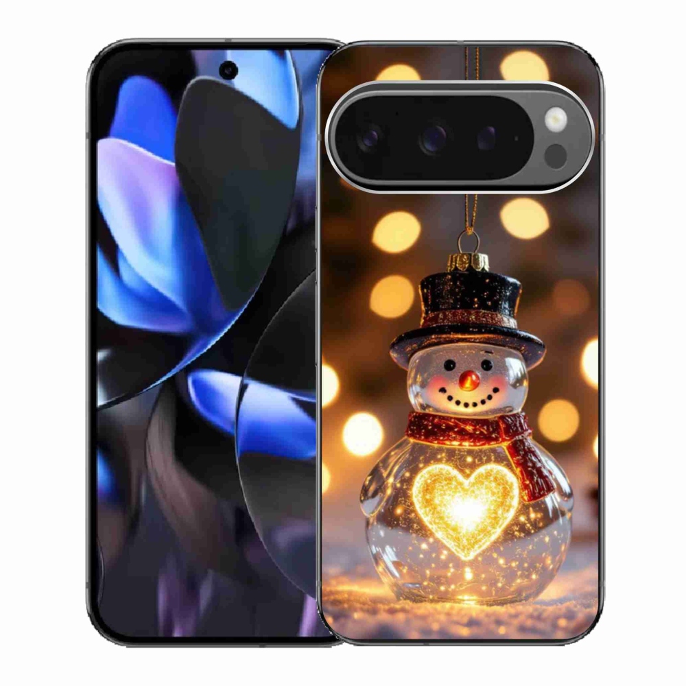 Gelový kryt mmCase na Google Pixel 9 Pro - svítící vánoční sněhulák