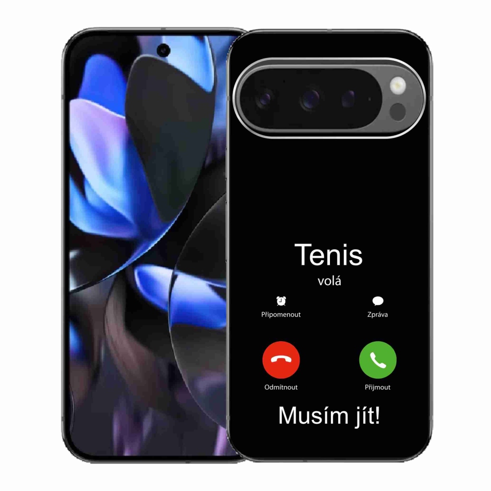 Gelový kryt mmCase na Google Pixel 9 Pro - tenis volá černé pozadí