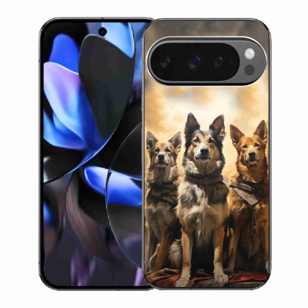 Gelový kryt mmCase na Google Pixel 9 Pro - tři psi