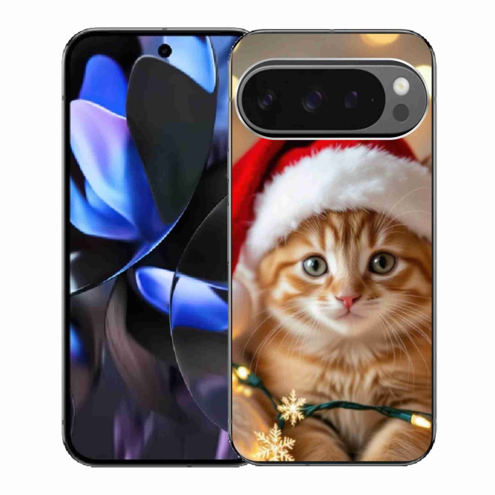 Gelový kryt mmCase na Google Pixel 9 Pro - vánoční kotě