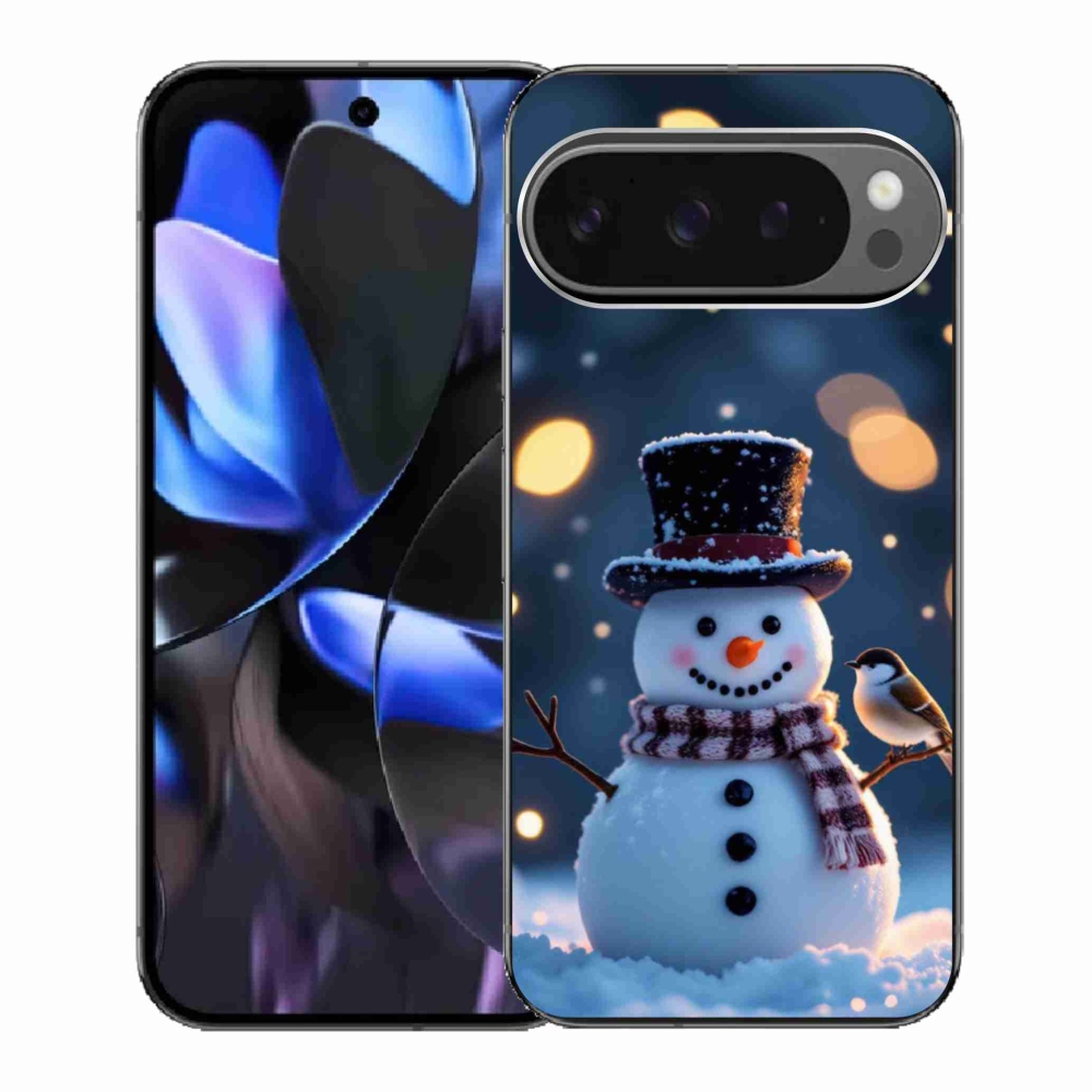 Gelový kryt mmCase na Google Pixel 9 Pro - vánoční sněhulák