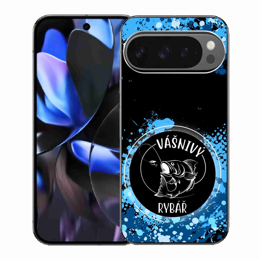 Gelový kryt mmCase na Google Pixel 9 Pro - vášnivý rybář černé pozadí